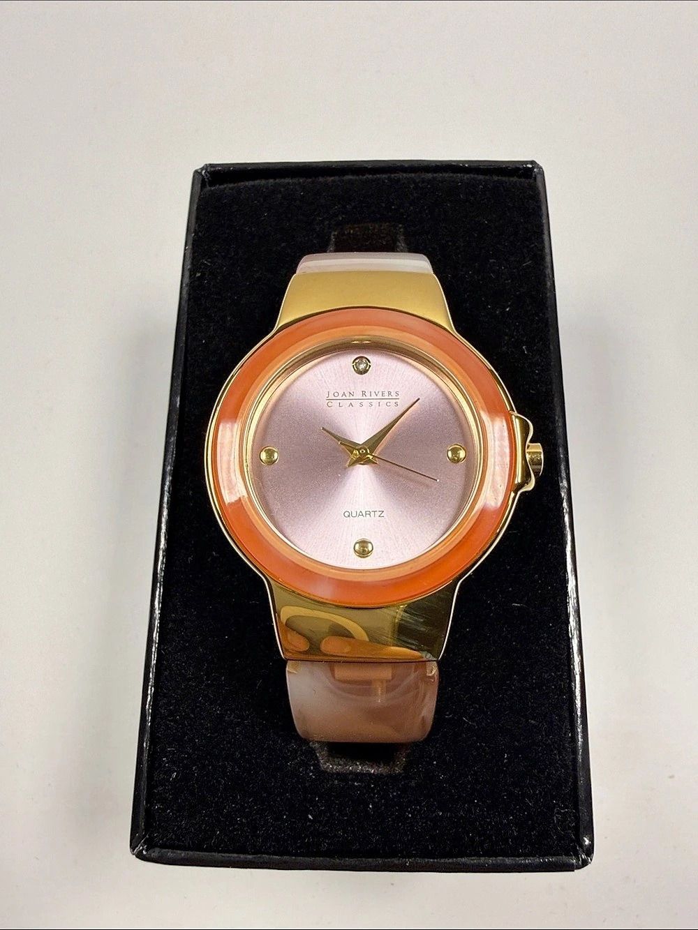 Joan Rivers Classics Collection Gold & Pink Tone Watch with Box